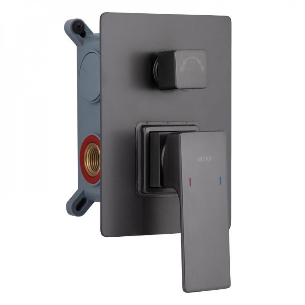Душова система для душу Qtap Gemini прихованого монтажу на два споживачки QTGEM113GMB45698 Gunmetal Black PVD SD00051822