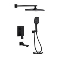 Душевая система универсальная Qtap Gemini скрытого монтажа на три потребителя QTGEM114BLM45703 Black Matt