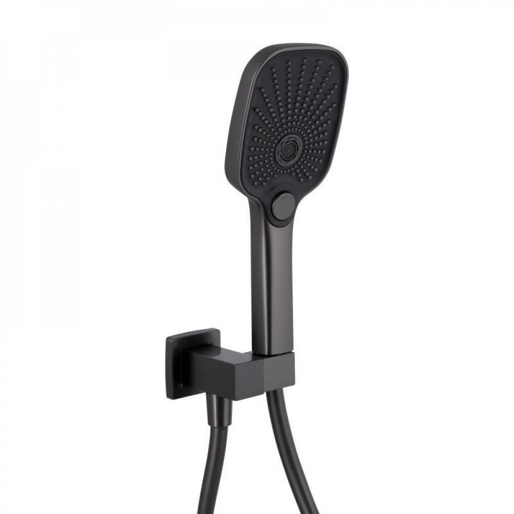 Душова система універсальна Qtap Gemini прихованого монтажу на три споживача QTGEM114GMB45704 Gunmetal Black SD00051828