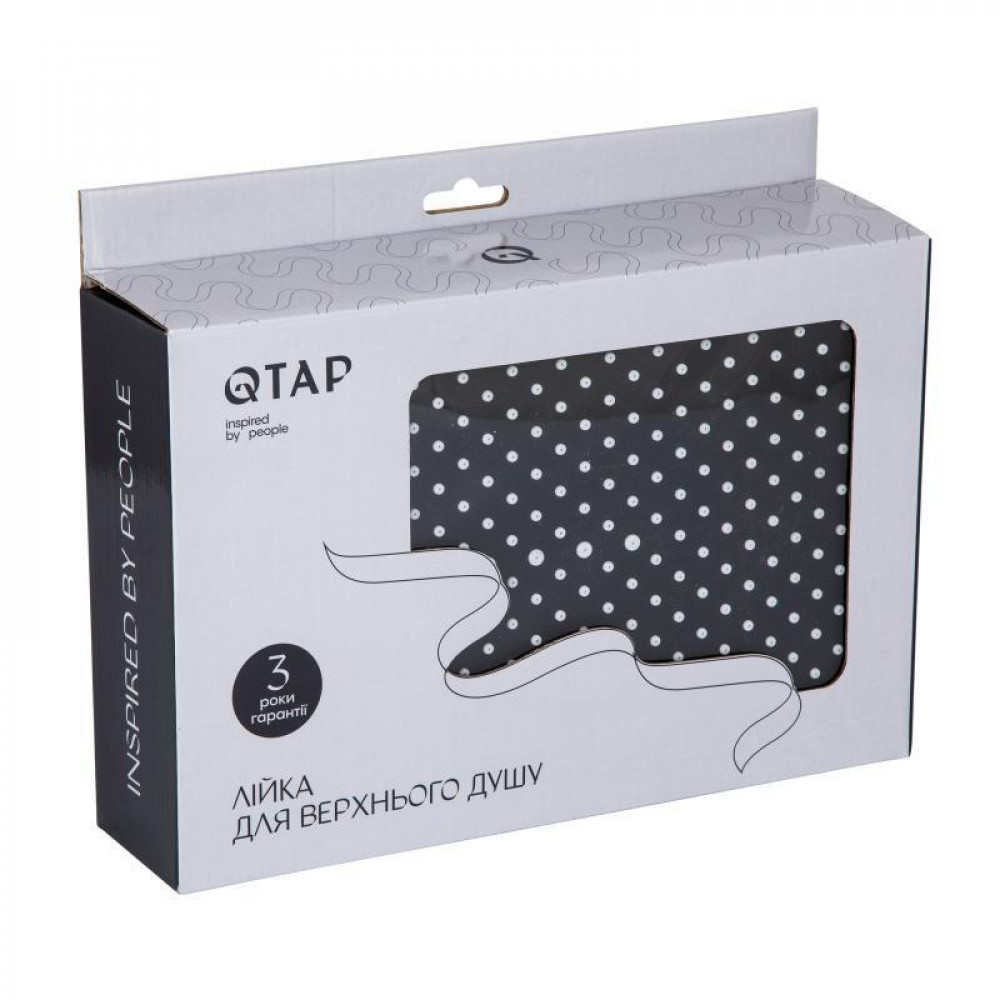 Лійка для верхнього душу Qtap Hlavova 300x200 мм прямокутна QTHLA107BLM45783 Black Matt SD00051907