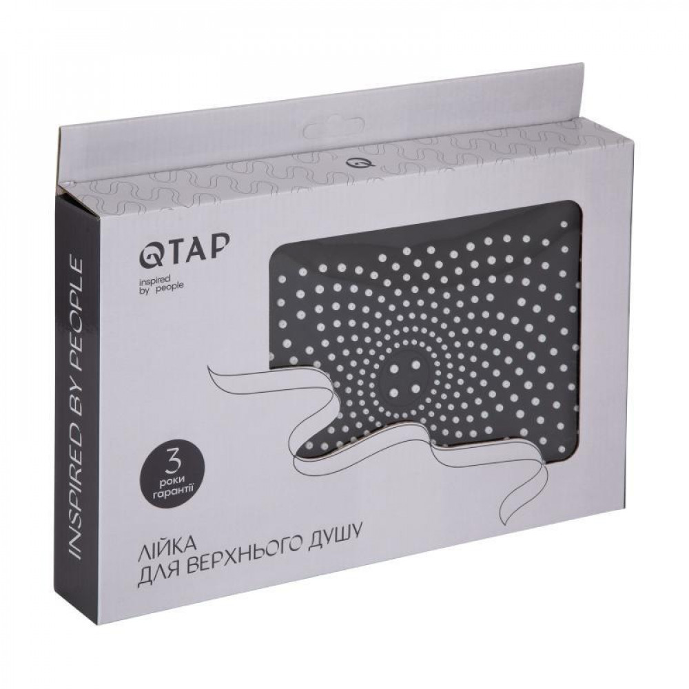 Воронка для верхнего душа Qtap Hlavova 260x180 мм прямоугольная QTHLA107CRM45784 Chrome/Black SD00051908