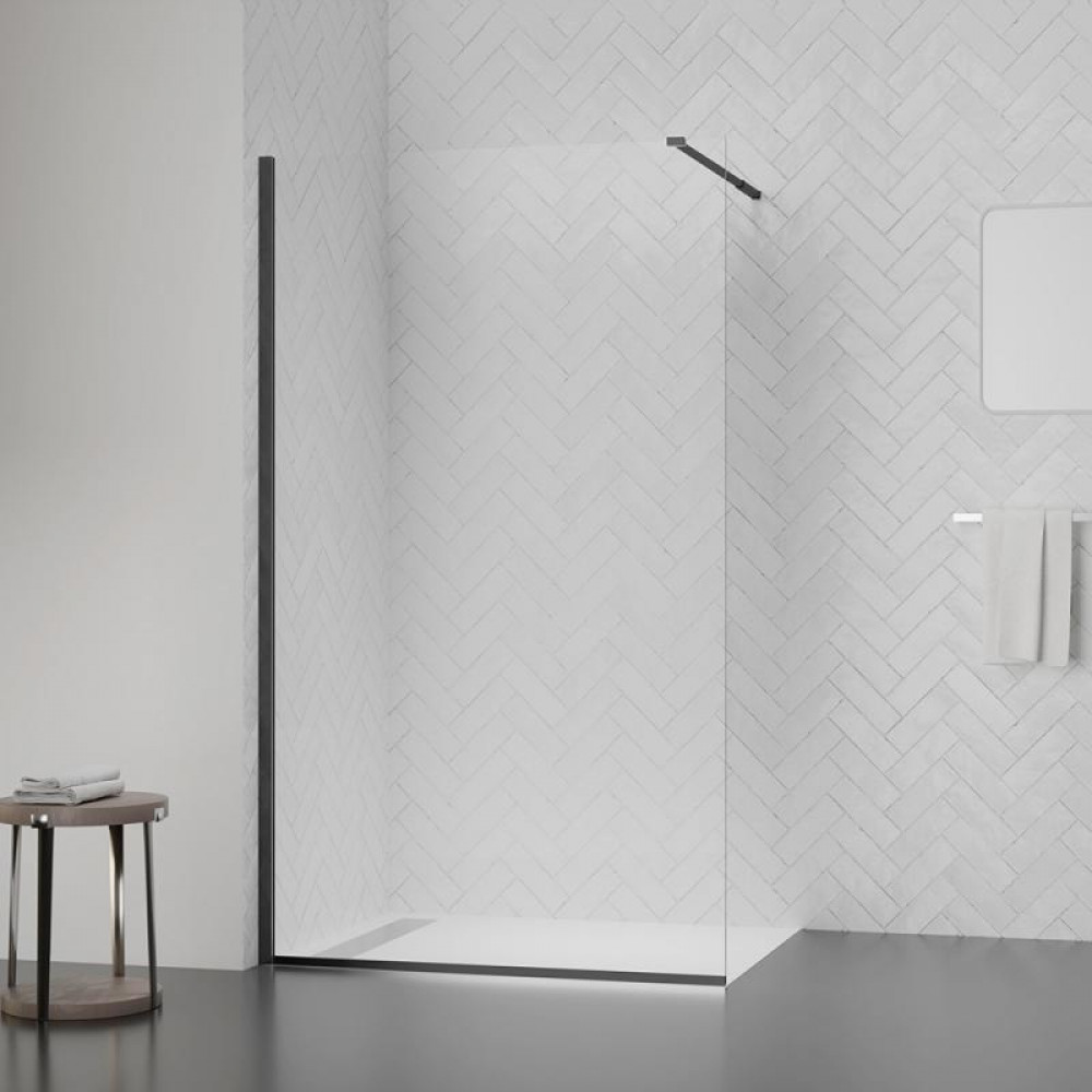 Душова перегородка Qtap Walk-In Standard BLM201.C8 100х200 см, скло Clear 8 мм, покриття CalcLess SD00051926