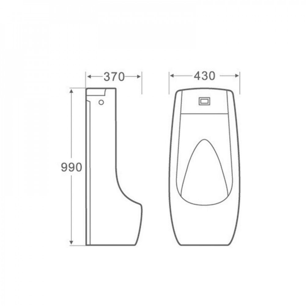 Писсуар напольный Qtap Scorpio с ИК-датчиком автоматического смыва 430х370х990 White QT1488101HW SD00051930
