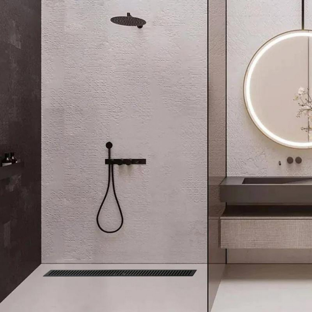 Трап із нержавіючої сталі Qtap Taurus FA600MBLA лінійний із сухим затвором SD00051933