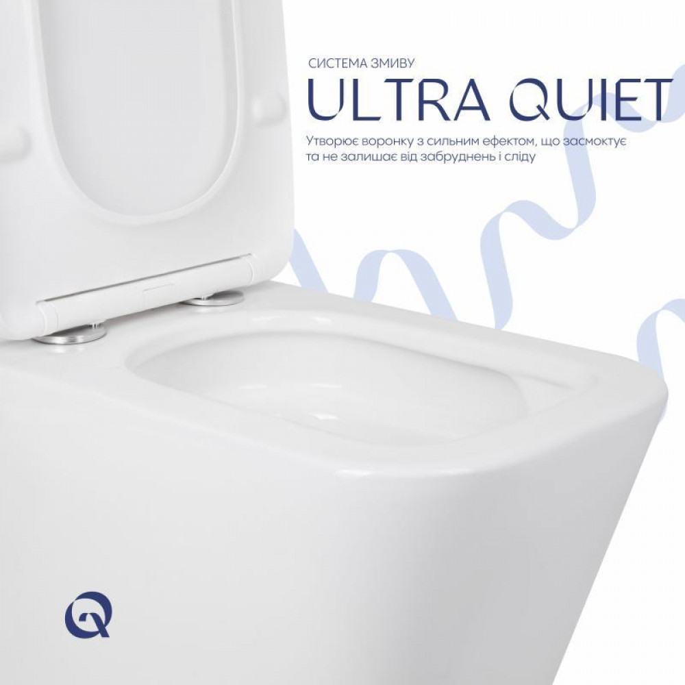 Унітаз підлоговий Qtap Tern Ultra Quiet безобідковий з сидінням Soft-Close QT17222175AUQ1W White SD00051948
