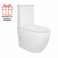 Унитаз-компакт Qtap Robin Ultra Quiet безободочный с сиденьем Soft-close QT13226089AW