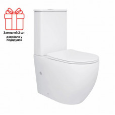 Унітаз-компакт Qtap Robin Ultra Quiet безободковий з сидінням Soft-close QT13226089AW