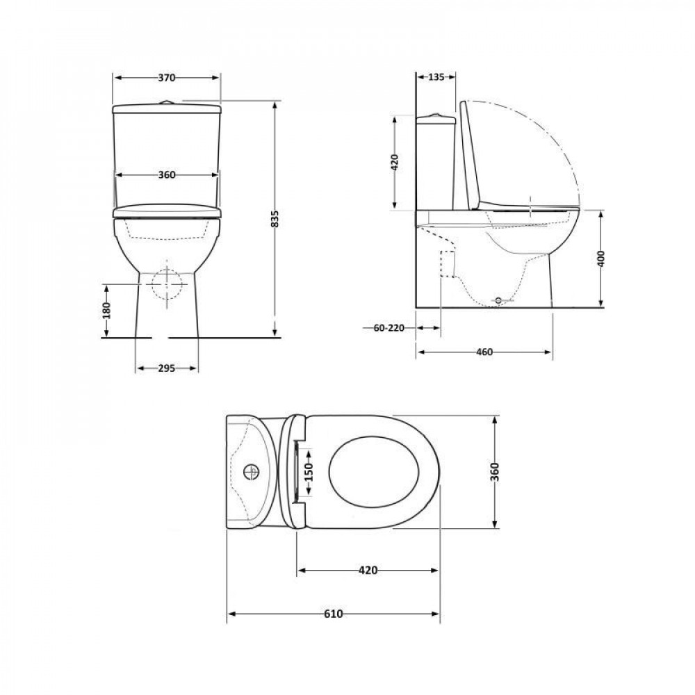 Унітаз-компакт Qtap Robin Ultra Quiet безободковий з сидінням Soft-close QT13226089AW SD00051949