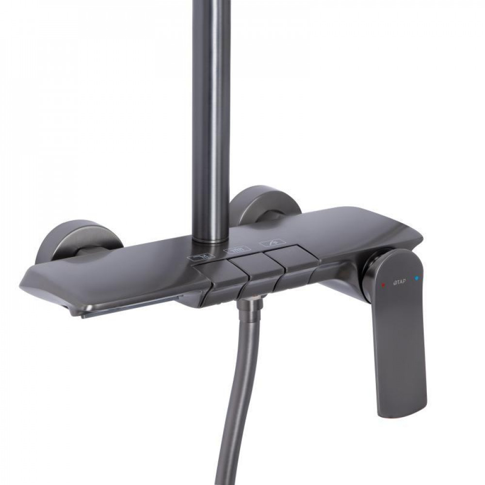 Душова система універсальна Qtap Slavonice на три споживача (з виливом) QTSLA111GMB45905 Gunmetal Black PVD SD00052029