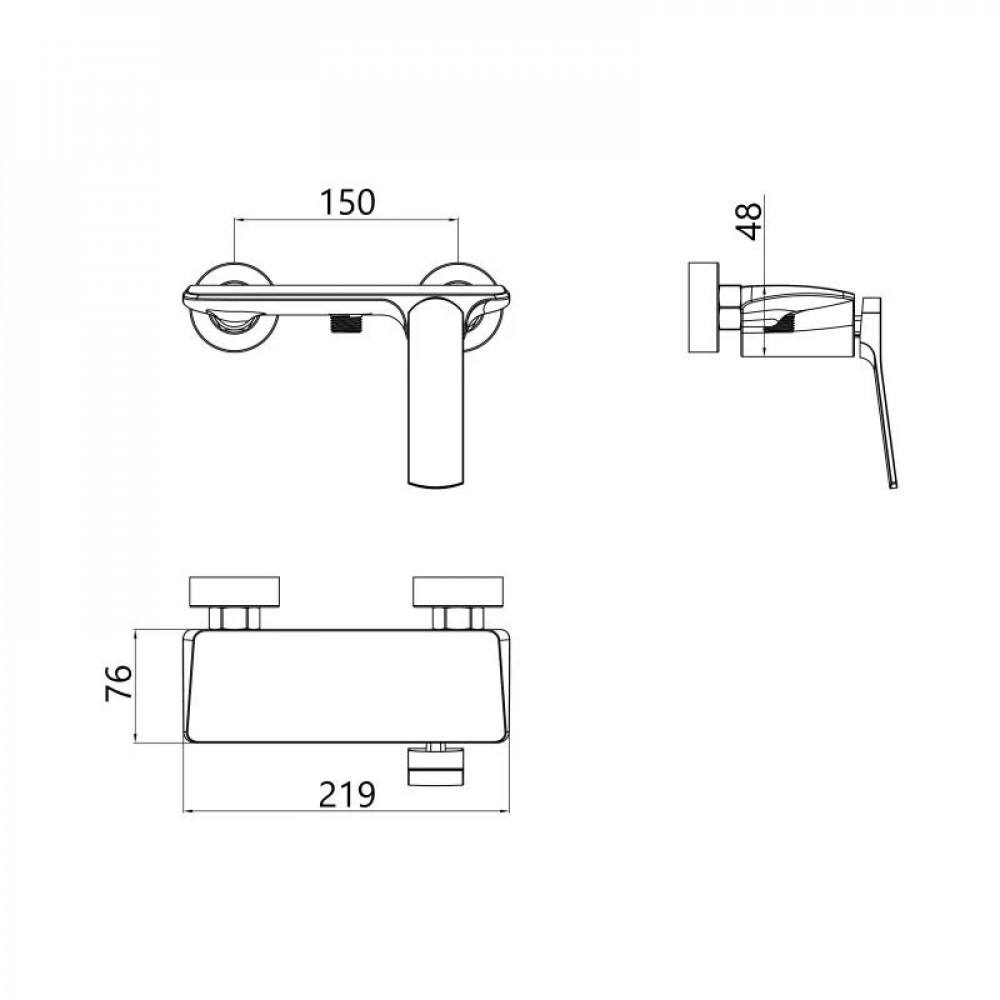 Змішувач для душу Qtap Slavonice QTSLA266BLM45908 Black Matt SD00052032