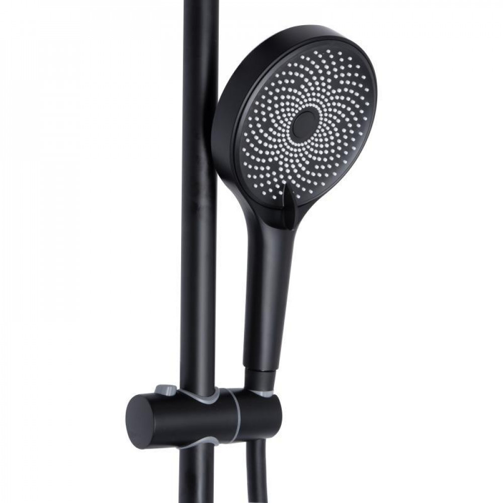 Душевая система универсальная Qtap Slavonice на три потребителя (с изливом) QTSLA111BLM45911 Black Matt SD00052035