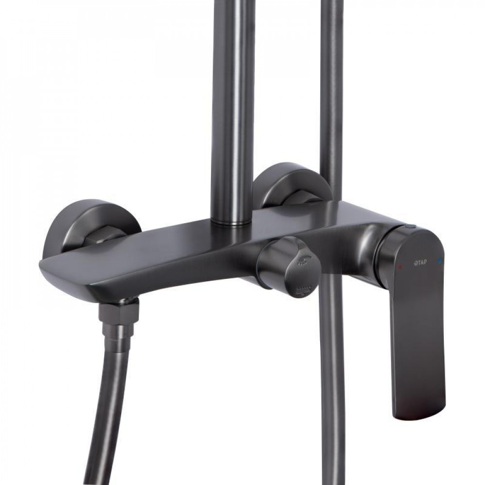 Душова система для душу Qtap Slavonice на два споживачки QTSLA110GMB45913 Gunmetal Black PVD SD00052037