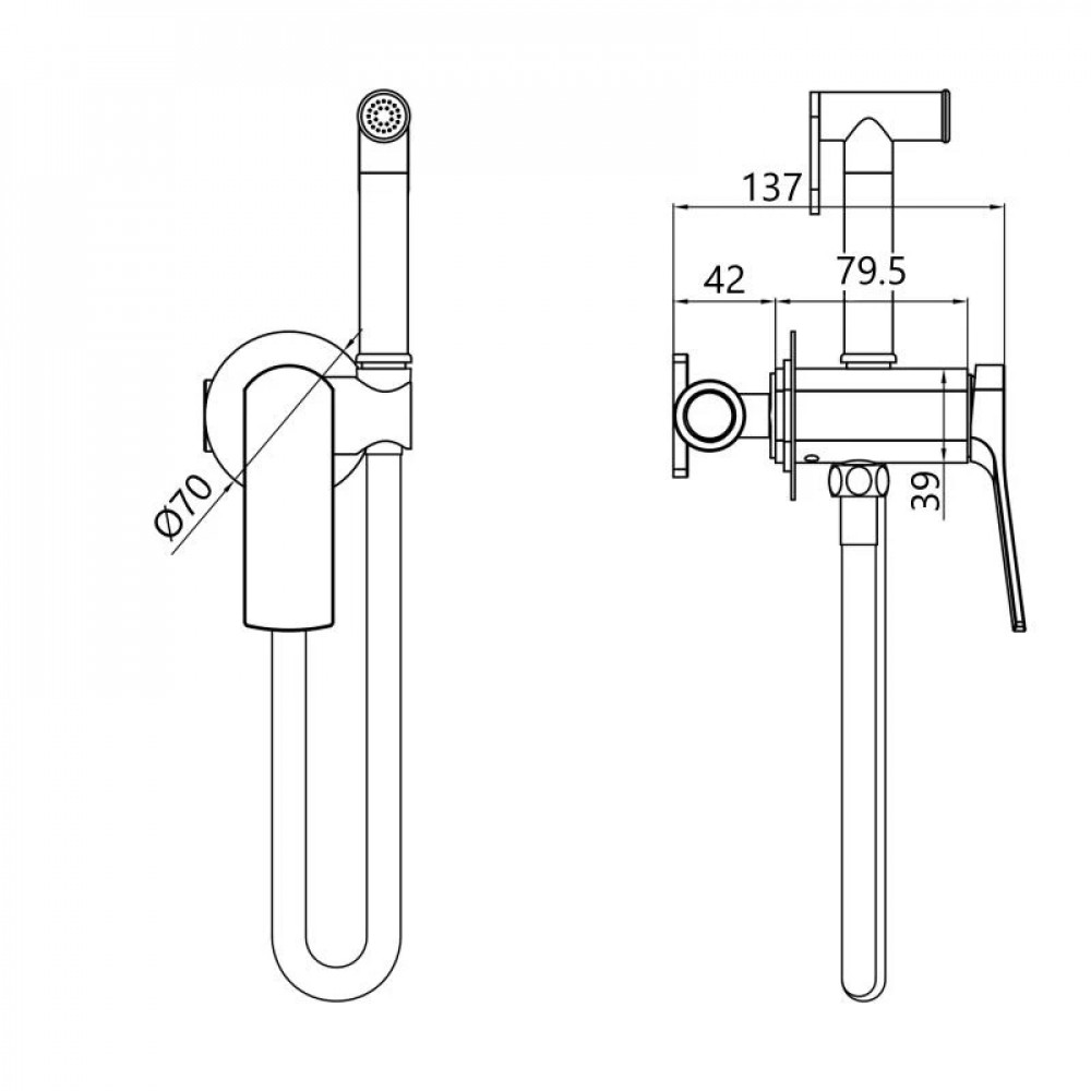 Набор для гігієнічного душу Qtap Slavonice округлий QTSLA262CRM45915 Chrome SD00052039