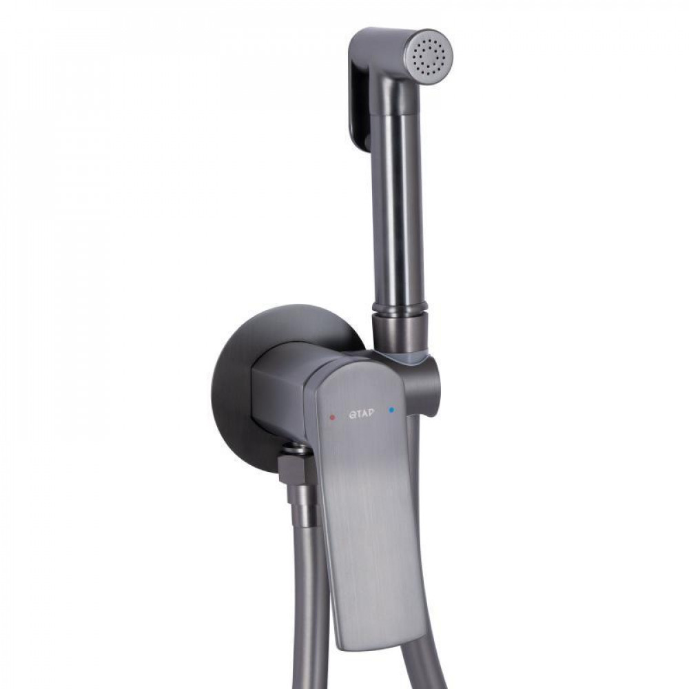 Набор для гігієнічного душу Qtap Slavonice округлий QTSLA262GMB45916 Gunmetal Black PVD SD00052040