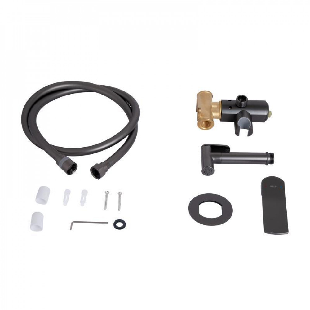 Набор для гігієнічного душу Qtap Slavonice округлий QTSLA262GMB45916 Gunmetal Black PVD SD00052040