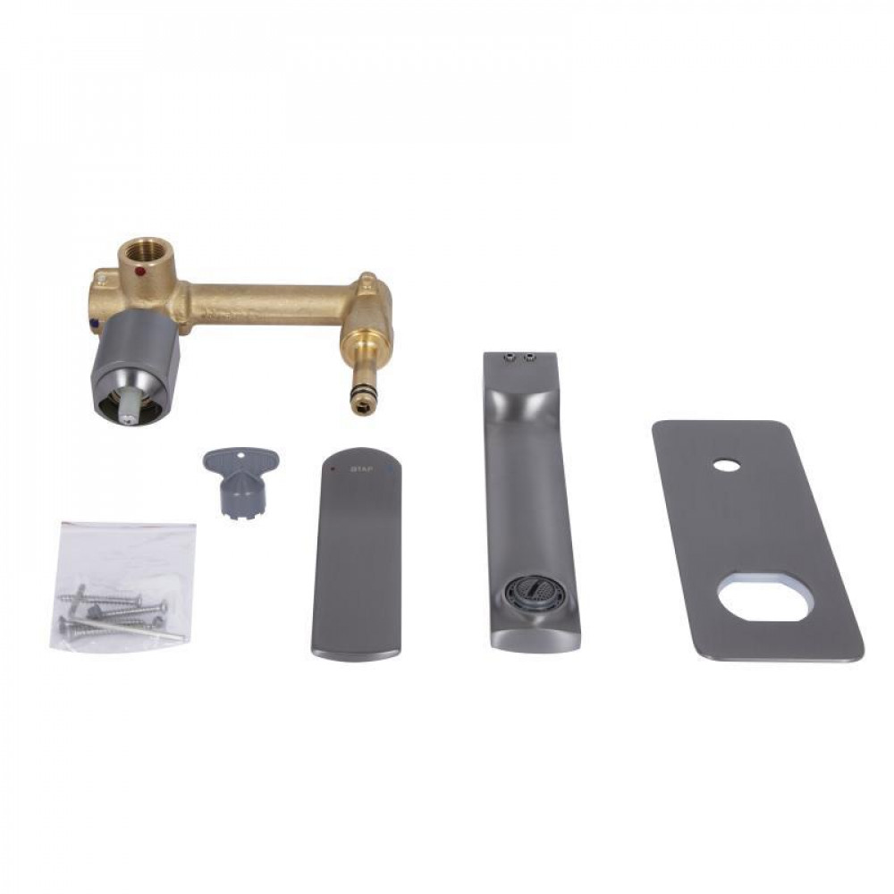 Змішувач для раковини Qtap Slavonice прихованого монтажу QTSLA273GMB45920 Gunmetal Black PVD SD00052044