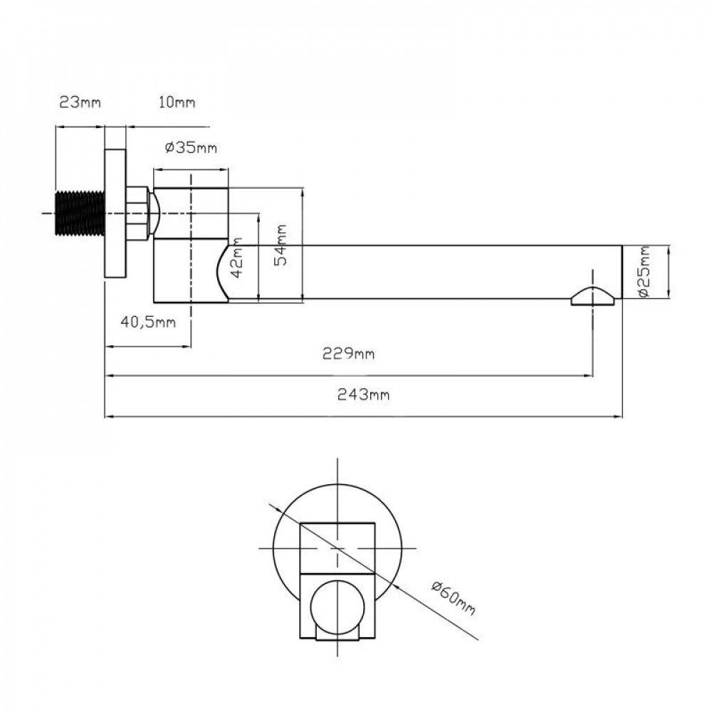 Вилив для систем прихованого монтажу Qtap Vytok 240 мм округлий QTVYT246CRM45934 Chrome SD00052058