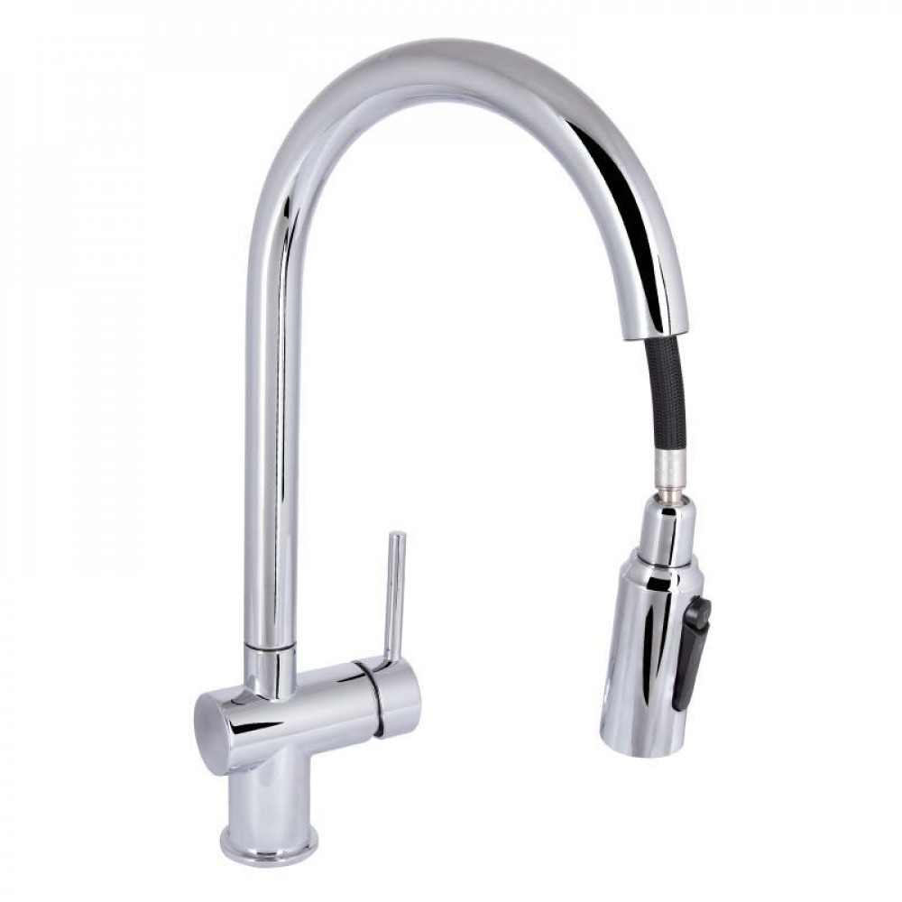 Смеситель для кухни Qtap Rozcesti с выдвижным изливом с подключением для питьевой воды QTROZ366CRM45938 Chrome SD00052062