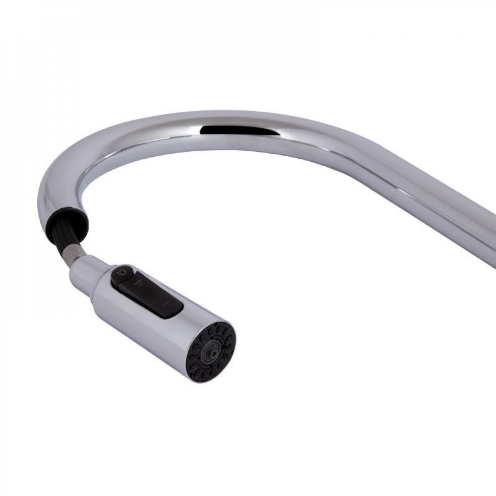 Смеситель для кухни Qtap Rozcesti с выдвижным изливом с подключением для питьевой воды QTROZ366CRM45938 Chrome SD00052062