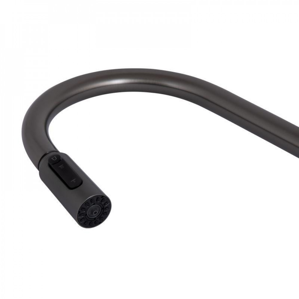 Змішувач для кухні Qtap Rozcesti з висувним виливом з підключенням для питної води QTROZ366GMB45939 Gunmetal SD00052063