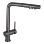 Змішувач для кухні Qtap Rozcesti з висувним виливом з підключенням для питної води QTROZ367GMB45942 Gunmetal SD00052066