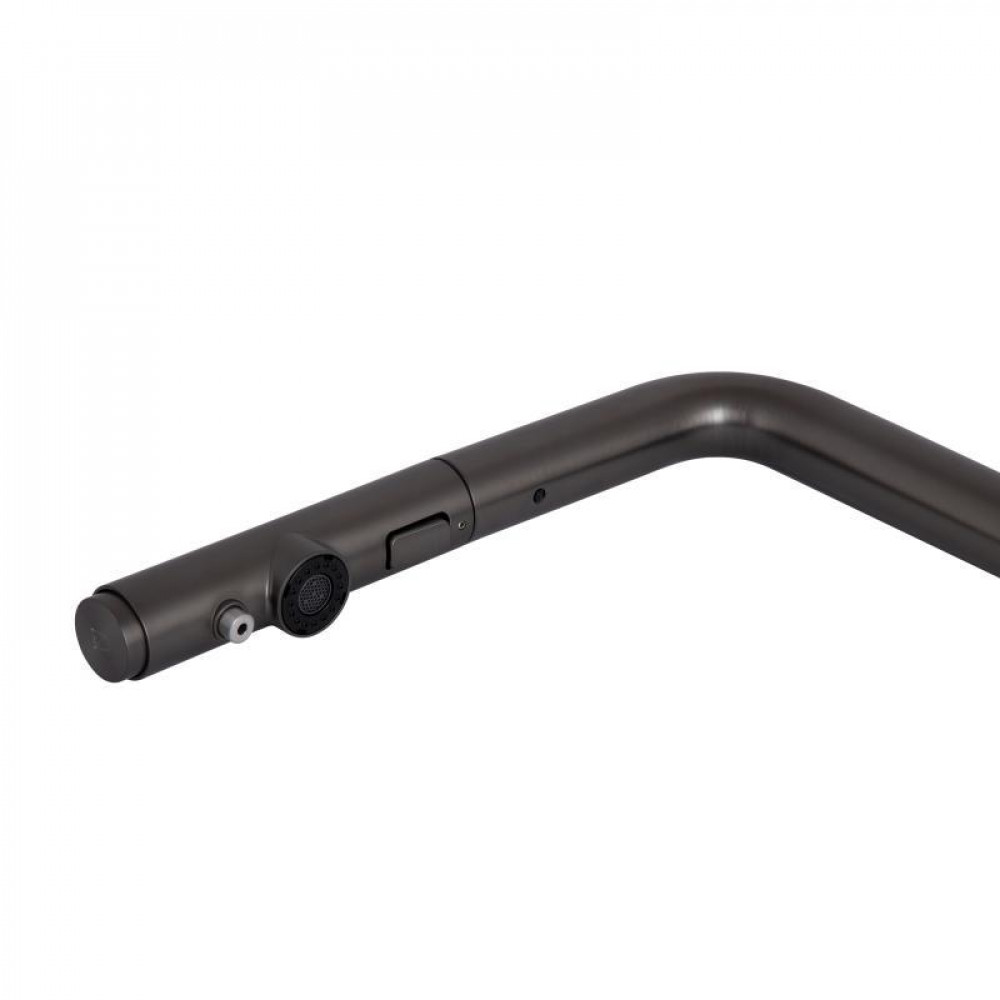 Змішувач для кухні Qtap Rozcesti з висувним виливом з підключенням для питної води QTROZ367GMB45942 Gunmetal SD00052066