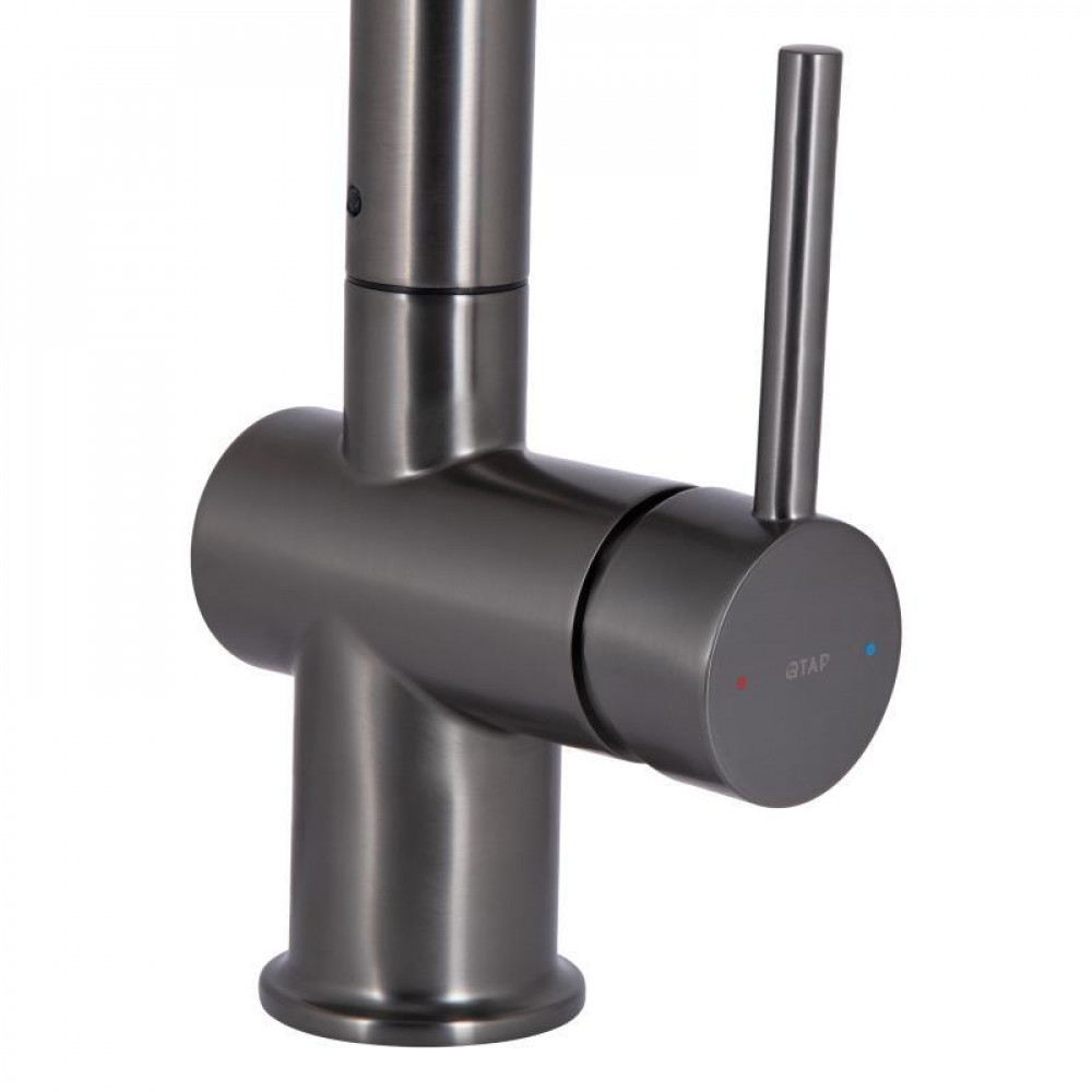 Змішувач для кухні Qtap Rozcesti з висувним виливом з підключенням для питної води QTROZ367GMB45942 Gunmetal SD00052066