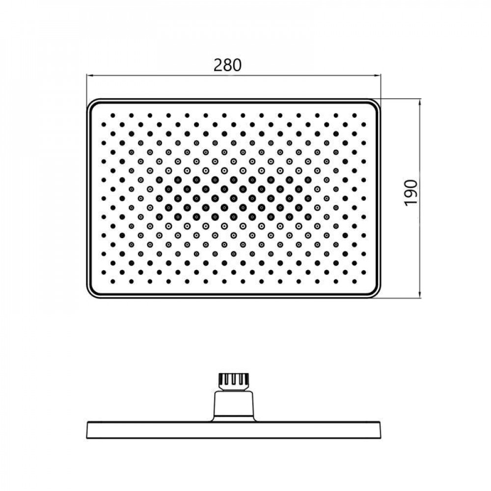 Лійка для верхнього душу Qtap Hlavova 280x190 мм прямокутна QTHLA107CRM45946 Chrome SD00052070