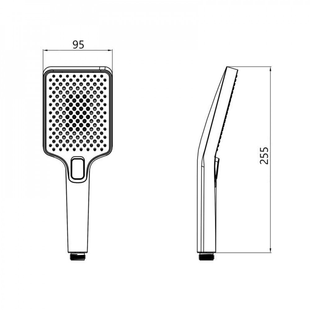 Лійка для ручного душу Qtap Rucni 140x95 мм прямокутна QTRUC125CRM45958 Chrome SD00052082