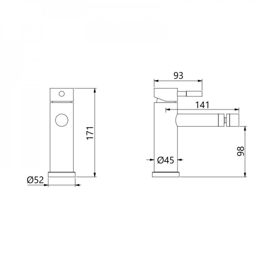 Змішувач для біде Lidz Aria 001AF (k35) LDARI001AFNKS46096 Nickel SD00052220
