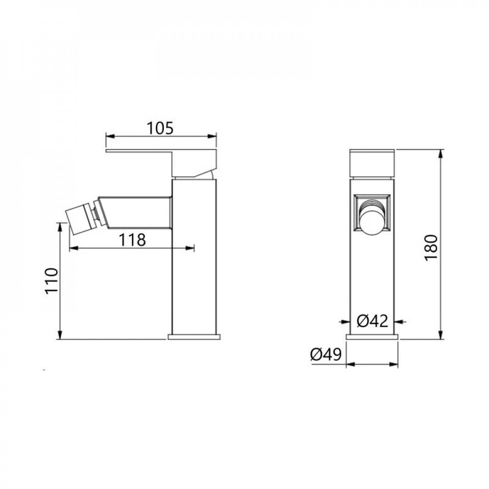 Змішувач для біде Lidz Kubis 001AF (k35) LDKUB001AFNKS46097 Nickel SD00052221