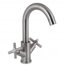 Змішувач для кухні Lidz Wind 161F двохвентильний LDWIN161FNKS46098 Nickel