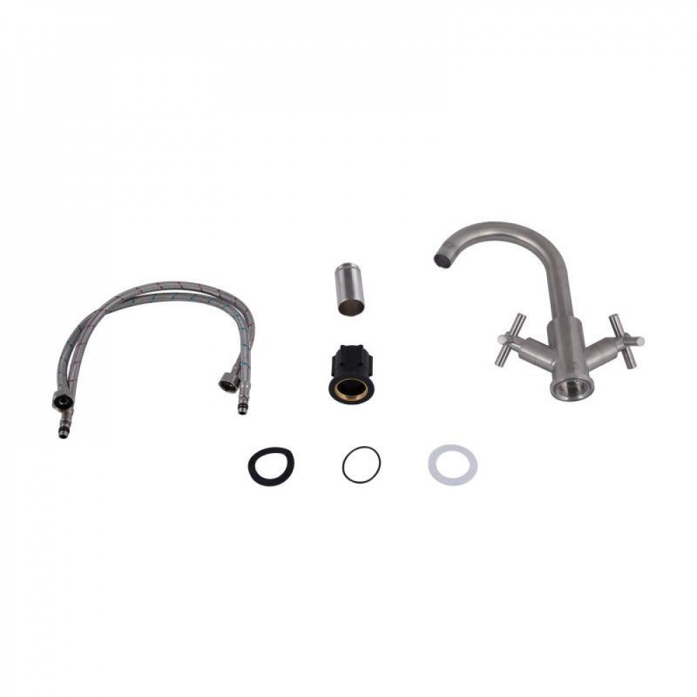 Змішувач для кухні Lidz Wind 161F двохвентильний LDWIN161FNKS46098 Nickel SD00052222