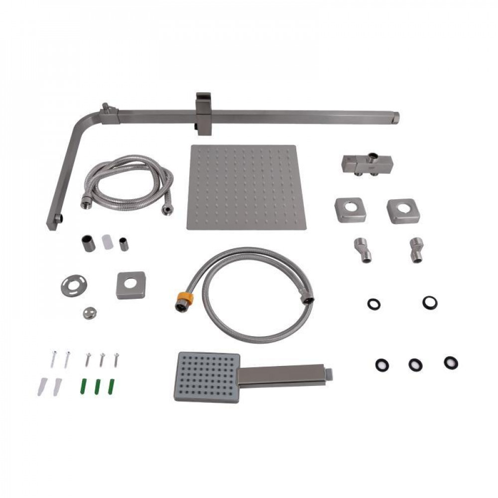 Душова стійка універсальна Lidz Kubis 1120 на два споживача LDKUB1120NKS46111 Nickel SD00052235