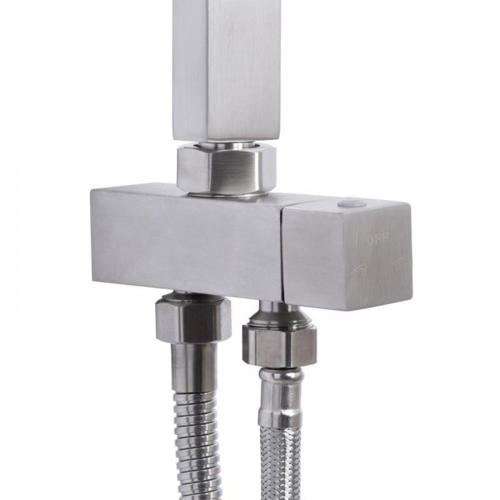 Душова стійка універсальна Lidz Kubis 1120 на два споживача LDKUB1120NKS46111 Nickel SD00052235