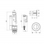 Qtap HY3 (Nando) комплект арматури для бачка унітазу з подвійною круглою кнопкою змиву 4,8 см та клапаном SD00052242