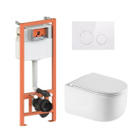 Готове рішення Qtap для ванної кімнати: підвісний унітаз Taurus + комплект інсталяції Nest 4 в 1 (кругла