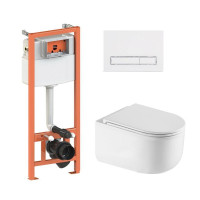 Готове рішення Qtap для ванної кімнати: підвісний унітаз Taurus + комплект інсталяції Nest 4 в 1 (лінійна