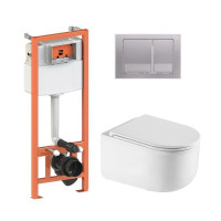 Готове рішення Qtap для ванної кімнати: підвісний унітаз Taurus + комплект інсталяції Nest 4 в 1 (квадратна