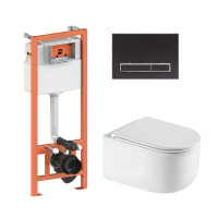 Готове рішення Qtap для ванної кімнати: підвісний унітаз Taurus Ultra Quiet + комплект інсталяції Nest 4 в 1 (лінійна клавіша Matt