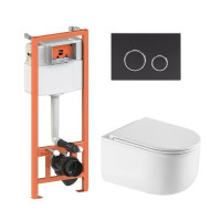 Готове рішення Qtap для ванної кімнати: підвісний унітаз Taurus + комплект інсталяції Nest 4 в 1 (кругла