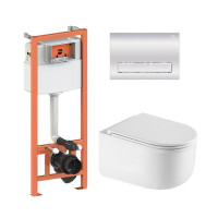 Готове рішення Qtap для ванної кімнати: підвісний унітаз Taurus + комплект інсталяції Nest 4 в 1 (лінійна