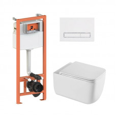Готове рішення Qtap для ванної кімнати: підвісний унітаз Gemini + комплект інсталяції Nest 4 в 1 (лінійна