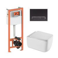 Готове рішення Qtap для ванної кімнати: підвісний унітаз Gemini Ultra Quiet + комплект інсталяції Nest 4 в 1 (лінійна клавіша Matt