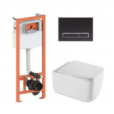 Готове рішення Qtap для ванної кімнати: підвісний унітаз Gemini + комплект інсталяції Nest 4 в 1 (лінійна