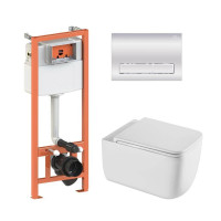 Готове рішення Qtap для ванної кімнати: підвісний унітаз Gemini Ultra Quiet 530х365х373 + комплект інсталяції Nest 4 в 1 (лінійна