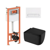 Готове рішення Qtap для ванної кімнати: підвісний унітаз Gemini Ultra Quiet 530х365х373 + комплект інсталяції Nest 4 в 1 (лінійна