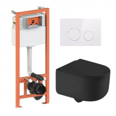 Готове рішення Qtap для ванної кімнати: підвісний унітаз Taurus Ultra Quiet 490x360x380 + комплект інсталяції Nest 4 в 1 (кругла