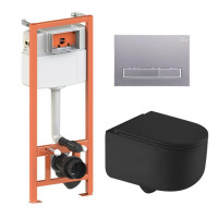 Готове рішення Qtap для ванної кімнати: підвісний унітаз Taurus + комплект інсталяції Nest 4 в 1 (лінійна