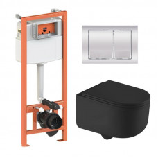 Готове рішення Qtap для ванної кімнати: підвісний унітаз Taurus Ultra Quiet 490x360x380 + комплект інсталяції Nest 4 в 1